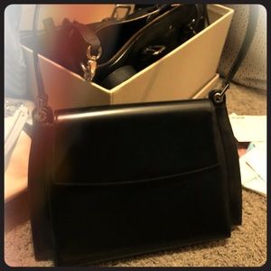 Black leather bag